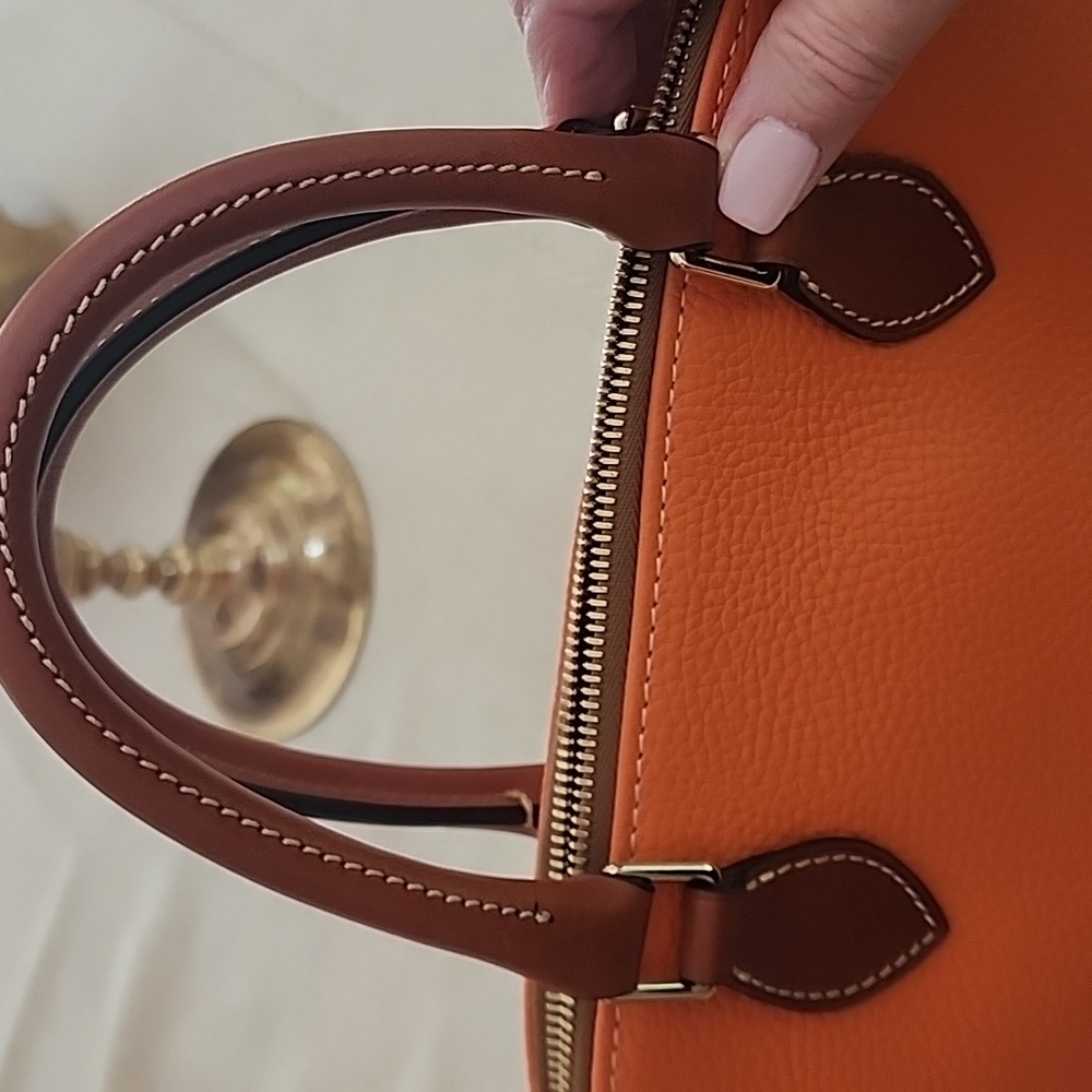 Dooney & Bourke Orange and Brown Satchel - Picture 6 of 7